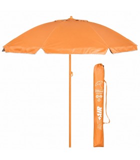 Sombrilla Playa Grande Ø220 cm, UV50+, Inclinable y Plegable, Antiviento, Tejido Oxford, Ajustable 28/32 mm