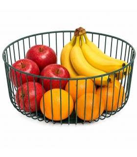 Frutero Metálico Redondo, Centro de Mesa Decorativo, 28.5x11.3 cm