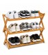 Zapatero Plegable de Bambú, 9 Pares, Color Natural, 70.5x52.5x28.5 cm