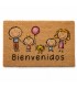 Felpudo de Entrada, 70x40 cm, Fibra de Coco Natural y PVC, Antideslizante