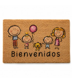 Felpudo de Entrada, 70x40 cm, Fibra de Coco Natural y PVC, Antideslizante
