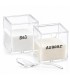 Set Salero y Azucarero con Cuchara, Acrílico Transparente, 8x8x8 cm y 10x10x10 cm, Tapa Abatible