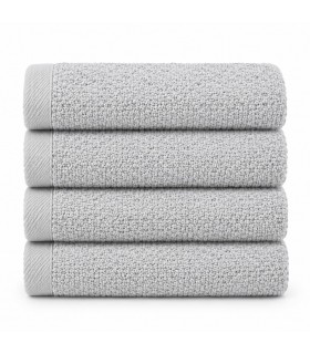 Pack de 4 Toallas de Baño, 100% Algodón, 520 gr/m2, Gran Absorción, 30x50 cm