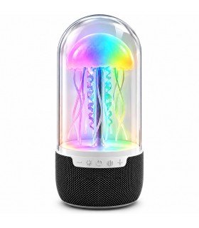 Altavoz Bluetooth, Diseño de Medusa, Movimiento y Luz RGB, Wireless, Entrada AUX y Tarjeta MicroSD, 6W, Carga USB-C